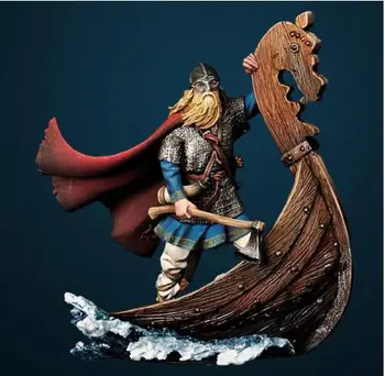 1/32 54mm Viking Drakkar longboat kareivis senovės 54mm žaislas Derva Modelis Miniatiūrų Rinkinys unassembly Unpainted images