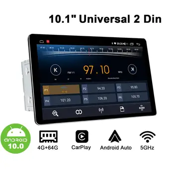 10.1 colių Universal 2Din Android10 Automobilio Radijo, GPS 5G-WIFI Carplay DSP SPDIF Optinis išėjimas IPS 1280*800 Visą ekraną, 