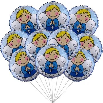 10vnt 18inch baby shower balionas folija Helio balionas star širdies balionas kūdikių Berniukų, Mergaičių angelas naujagimių šalis dekoro 1 metų gimimo images