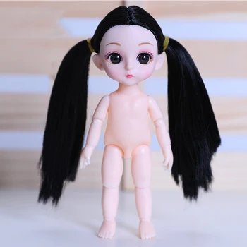 16cm 13 Kilnojamojo Sujungta Lėlės, Žaislai Mini Ilgi Plaukai Galvos Baby Girl Lėlės 