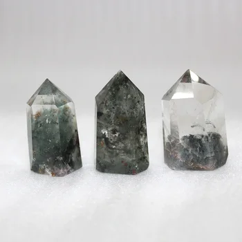 1pc Natūrali Žalioji Phantom Krištolo Akmens Šešių Crystal prism Skiltyje Akmens Šešiabriaunė Prizmė Amatų Reiki Perlas Namų Dekoracijos images
