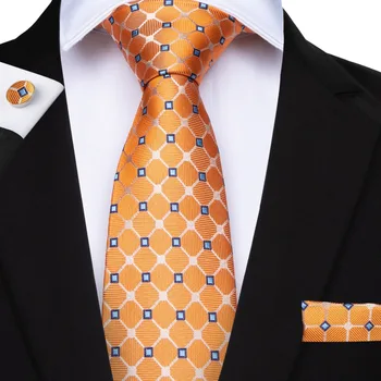 2019 Mados Orange Blue Dot Kaklaraištis Šilko Dizaineris Necktie Verslo Vestuves Kaklaraištis Rinkinys Vyrams 150cm Ilgio Ryšius SJT-7166 images