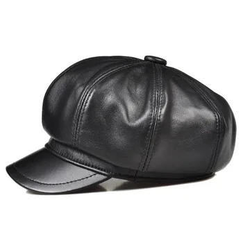 2020 mados aštuoniakampis skrybėlę, avikailio dailininko skrybėlę korėjos odos skrybėlę moterų laukinių beretė Britų tendencija B192 images