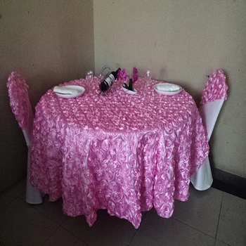 3D Rose apskritojo stalo medžiaga vestuvių maždaug 1,2 metro skersmens torto staltiesės, vestuvių 3d rožių pyragas stalo dangtis puotą images