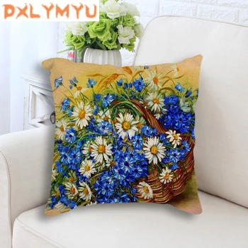 45*45cm gėlės užvalkalas medvilnės skalbiniai pagalvėlė padengti dekoratyvinių pagalvėlių, sofos pagalvės užvalkalą Namų dekoro pagalvę padengti images