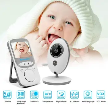 6053 vaizdo skambutį, ekranas 2,4 colių TFT LCD ekranu IR Naktinio Matymo Kūdikių Domofonas Temperatūros Jutiklis 8 Lopšines images