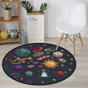 Animacinių filmų vaikams kilimų planetos kosminis laivas kambarį neslidus miegamasis vaikai žaidžia žaidimų palapinė kilimas images