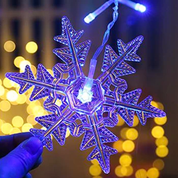 Atostogų Žiburiai Kalėdų Užuolaidų Snaigės Apdailos LED String Žibintai Mirksi Apšvietimas, Šviesos, atsparus Vandeniui Lauko Vestuves images