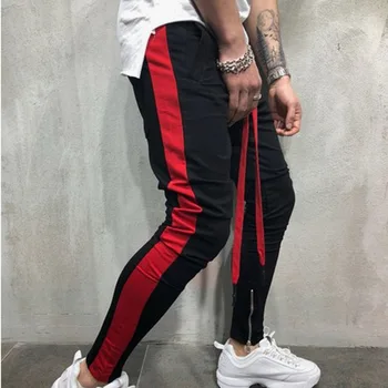 Atsitiktinis Kelnės Vyrams Hip-Hop Liesas Kelnės Stebėti Apačioje Sweatpants Streetwear Vyras Ziajać Pusėje Juostele Mados Mens Poilsiu Kelnės images