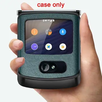 Atsparus smūgiams Atveju Apsaugos Atveju Motorola Razr 5G, Prabanga, Originali Veganų Odos Hibridinių Standžiųjų PC Case Cover images