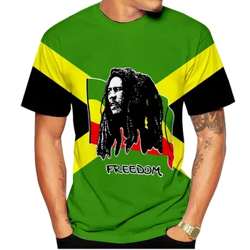 Aukštos Kokybės Mados Klasikinis Bob Marley Kūrybos Grafinis Tee Medvilnės Laisvalaikio Sporto Asmenybės T-Shirt images