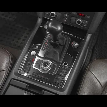 Automobilio Konsolės Pavarų Vandens Puodelio Laikiklį, Apdailos Dangtelį Pavarų Multimedijos Skydo Lipdukas Apdaila Audi Q7 Salono Auto Priedai images