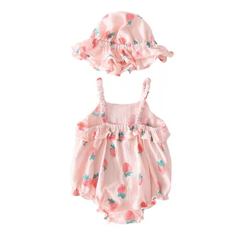 Baby girl Rankovių Bodysuit 2019 Princesė stilius spausdinti cute Girl Kūdikių Drabužiai Vaikams, Rožinė Bodysuit Baby Girl Drabužiai Jumpsuit images