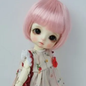BJD Doll perukas mini lėlės perukas studentų stiliaus cute rožinė spalva - latų ob11 images