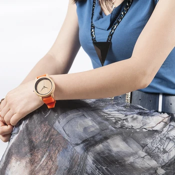 BOBO PAUKŠČIŲ Rankų darbo Bambuko Žiūrėti Moterų Kvarciniai Laikrodžiai Mados Laikrodis Su Silikono Dirželis reloj mujer V-08 Karšto Pardavimo images