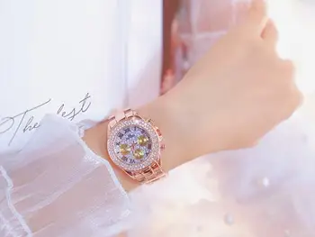 BS Prekės Prabangus Diamond Moterų Žiūrėti Kvarco Rose Gold Karšto Parduoti Laikrodžiai, Nerūdijančio Plieno Išskirtinį Žiūrėti Moterims Laikrodis Relogio images