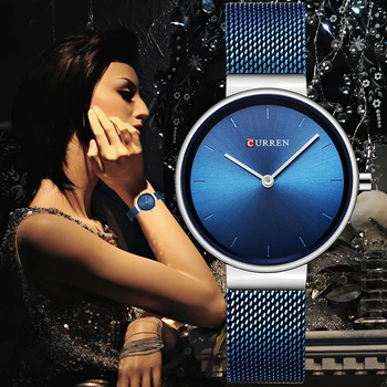 CURREN Prekės ženklo Mados Laikrodžiai Moterims Nerūdijančio Plieno Juosta Moterų Suknelė Laikrodžiai Moterims Kvarcas-Žiūrėti Relogio Feminino Naujas images