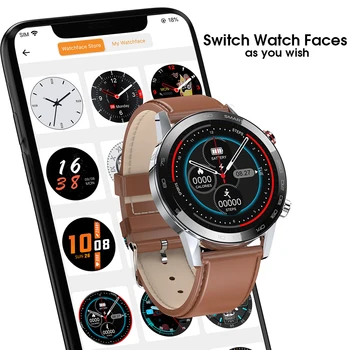 Custom Watchfaces Smart Watch Verslo Vyrų 360*360 HD Apvalus Ekranas IP68 Vandeniui EKG Širdies ritmo Monitorius Smartwatch images