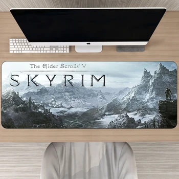 Didelis Gumos The Elder Scrolls V Skyrim Pelės Mygtukai Žaidėjus 80x30cm XXL Fiksavimo Krašto Klaviatūra Žaidimų Kilimėlis Kompiuterio, Laptopo Matricą images