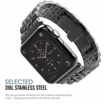 Dirželis apple watch band 44mm 40mm iwatch juostos 42 mm 38mm Nerūdijančio Plieno Apyrankė reikmenys iwatch serijos 6 5 4 3 2 SE images
