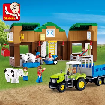 Draugai Ūkio Rinkiniai Roll-Off Sunkvežimis, Autobusas, Namas, Vila Blokai Arklių Modelių Kūrimo Rinkinių, Švietimo, Vaiko, Vaikams, Žaislai images