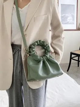 Elegantiška Moteriška vientisos spalvos Tote bag 
