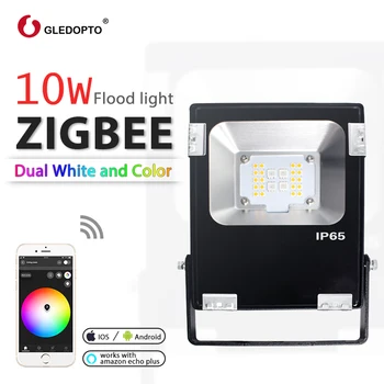 GLEDOPTO ZIGBEE LED 10W prožektorius RGB+BMT šiltai balta ir cool white zigbee šviesos link AC110-240V ES AS Plug dirbti su echoplus images