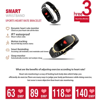Greentiger Spalvotas Ekranas S3 Plus Smart Apyrankė Širdies Ritmo Monitorius Miego Seklys Atsparus Vandeniui Smart Apyrankės Moterims Smart Žiūrėti images