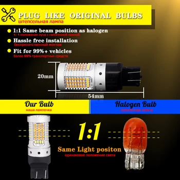 IJDM Zjeżdżalnia LED Lemputė Posūkio Signalo/DRL Automobilio Šviesos T20 Led 7443 W21/5W 1157 BAY15D P21/5W T25 3157 P27/7W Nr. Hyper LED Blykstė images