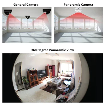 INQMEGA 360 Laipsnių LED Šviesos 960P Belaidžio Panoraminis Namų Saugumo WiFi CCTV Fisheye Lemputė Lempos IP Kameros Dviem Būdais Garso images