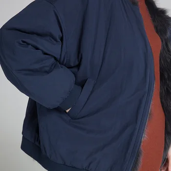 Kailis Natūralus Lapės Kailis Moterų Dvipusis Šiltas Thicked Parko Nekilnojamojo Kailinius Moterų Outwear 2020 M. Žiemos Striukė Viršūnes LX2344 images