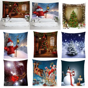Kalėdų Gobelenas Kalėdų Senelio Elnių Dribsnių Spausdinti Sienos Kabo Dekoro Gobelenai Fone 71inch images