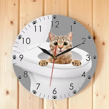Katė sieninis laikrodis juokinga akrilo sienų apdailai laikrodis studijų childrenx images