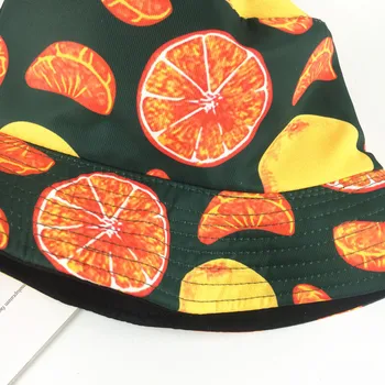 LDSLYJR 2019 medvilnės Vaisių apelsinų spausdinti Kibiro Kepurę Žvejys Skrybėlę lauko kelionių skrybėlė nuo Saulės Bžūp Skrybėlės Moterims ir Vyrams 205 images