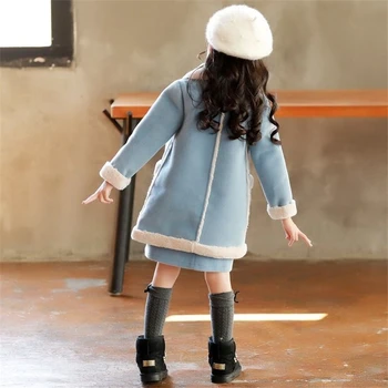 Merginos kašmyro paltai 2019 naujas didelis vaikų kailio mergina užsienio striukė vandens striukė kašmyro paltai vilnonis paltas images
