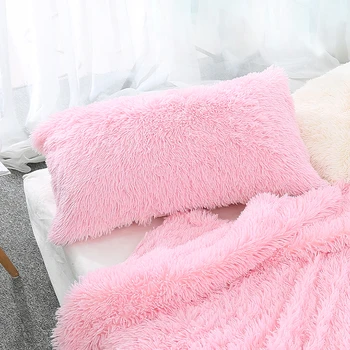 Mielas Kawaii Ilgas, Pūkuotas Pliušinis Pagalvės užvalkalą Girl Miegamasis 1pc Žiemą Šiltas, Minkštas Kietas Stačiakampis Pagalvės Dangtelis 50x70cm images