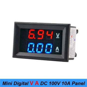 Mini Digital Voltmeter Ammeter DC 100V 10A Skydelis Įtampa Srovės Matuoklis Testeris 0.28