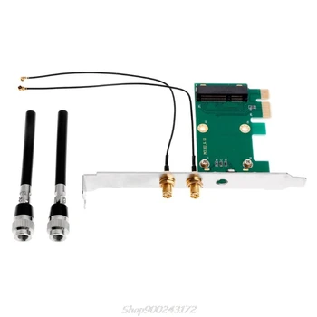 Mini PCI-E, PCI-E 1X Desktop Adapter Konverteris su Dviem Antenos Belaidžio Wifi Tinklo plokštė Jy21 20 Dropship images