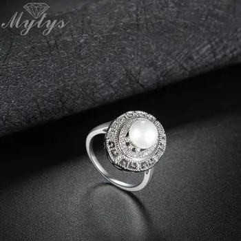 Mytys Perlų Žiedą, Moterims Gamykloje Tiesioginio Pardavimo Didmeninės Juvelyrikos Crystal Pearl Ovalo formos Žiedas R1900 images