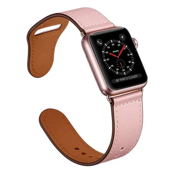 Natūralios odos linijos Žiūrėti diržu, apple watch band 5 4 44mm 40mm watchband už iwatch 3/2/1 38mm 40mm Smart apyrankę Pakeisti images