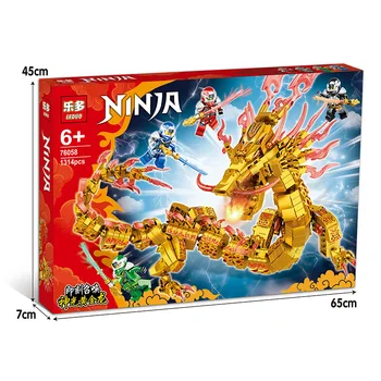 Naujas 1314pcs Ninja Yellow Gold Dragon Blokai Katapulta Lloyd Jay Cole Ka Scout Modelis Berniukų Žaislas Plytų Ninjagoes images