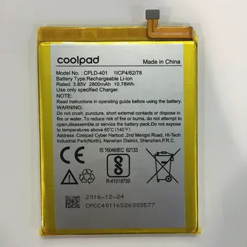 Naujas 2800mAh/10.78 Wh 3.85 V CPLD-401 Bateriją Už Coolpad Išmaniųjų Telefonų Įkrovimo Baterija (akumuliatorius Integruotą Batterie images