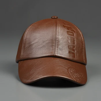 Naujas mados aukštos kokybės vyriškos odinės kepurės skrybėlės atsitiktinis vyrų beisbolo kepurės didmeninė images