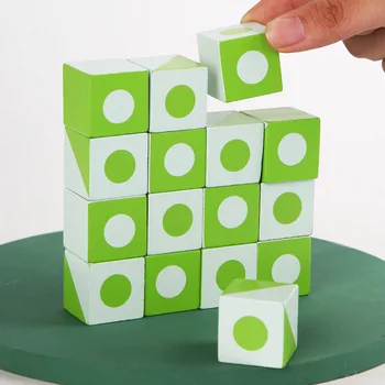 Naujas Montessori Blokai Dėlionės Vaikams, Mediniai Modelio Blokų Rinkinys Geometrinei Švietimo Žaislas Žvalgybos Sukurti Žaislai images