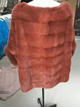 Naujas Nekilnojamojo Audinės kailiniai paltai moterims, Žiemą šilta Natūralaus kailio outwear natūralios Odos tikro kailio paltą Moteris images