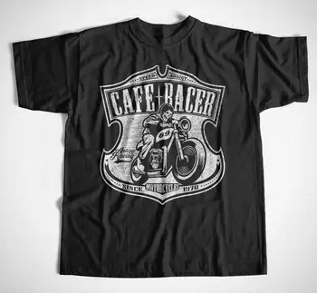 Naujausias 2019 Vyrų Mados T-Shirt Cafe Racer S-XXL Caferacer Viršuje Tee Motociklai, Karšto Pardavimo Dviratininkas Rokeris Vasaros Stilius images