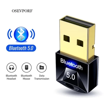OSEVPORE USB Bluetooth Dongle Adapterį 5.0 PC Kompiuteris, Wireless Pelę, Klaviatūrą PS4 Aux Audio 