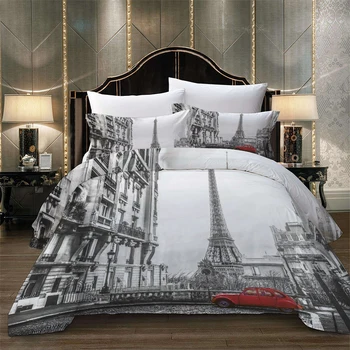 Paryžiaus Eifelio Bokštas Spausdinti Patalynės Komplektas Queen Size Šalikas Lova Karalius Antklode Padengti Nustatyti, Aukštos Kokybės images