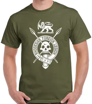 Rhodesian Užsienio Legiono Marškinėliai - Lengvųjų Pėstininkų RLI Rodezijos naujai Atvykusių Vyrų Juokinga Atsitiktinis Medvilnės Hip-Hop Juoda Viršuje Tees images