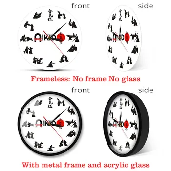 Septynias Dorybes Bushido Rytų Kovos Stilius Aikido Sieninis Laikrodis Japonų Kovos Menas, Kovos Sporto Dojo Dekoro Silent Laikrodis images